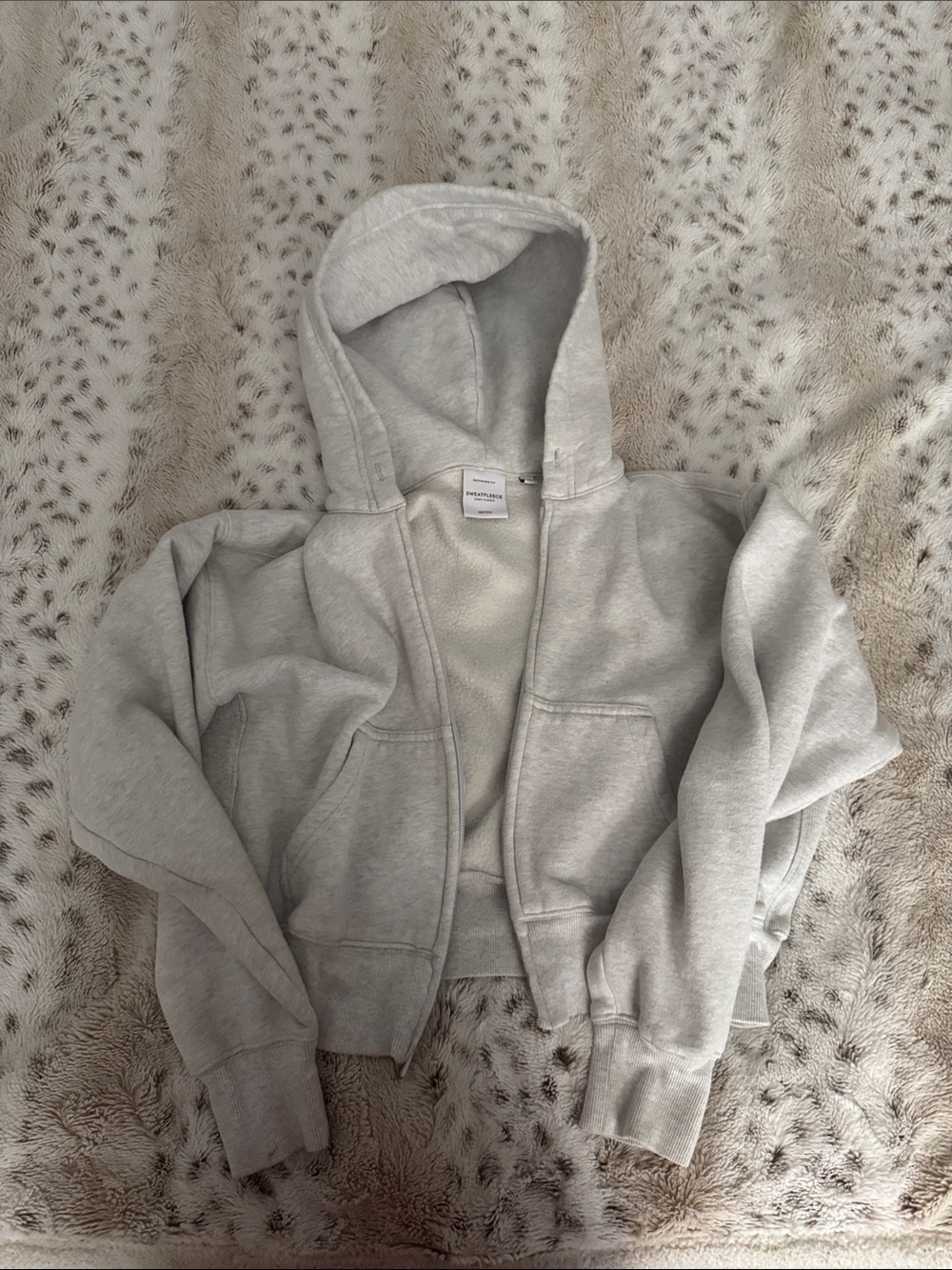 Aritzia Heather Gray Hooded Zip-Up Jacket